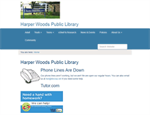 Tablet Screenshot of harperwoodslibrary.org